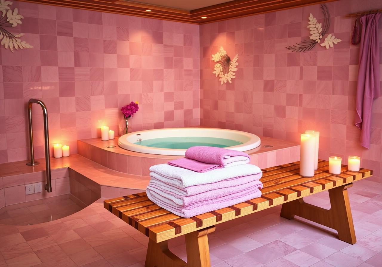 Interieur babyspa met handdoeken