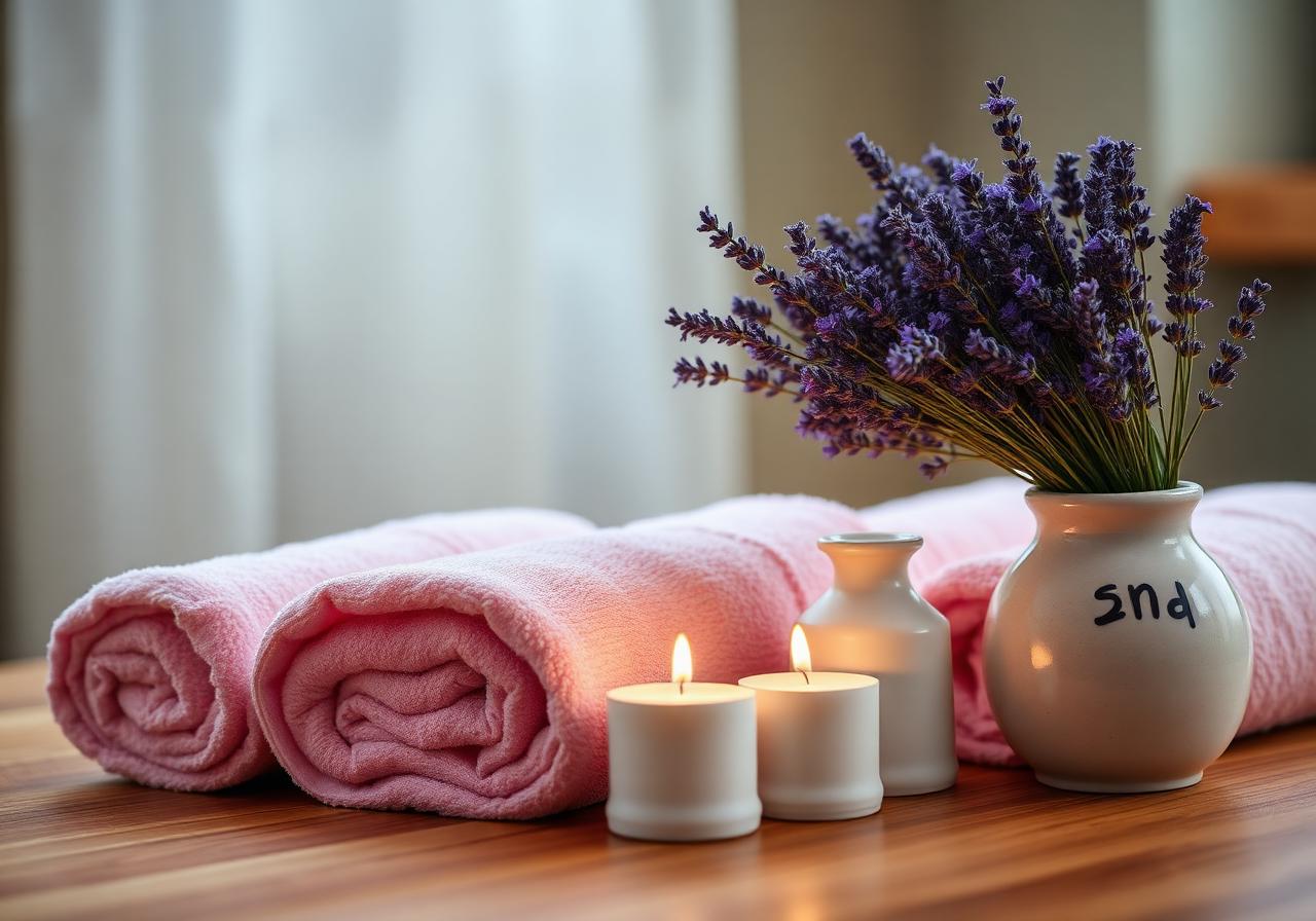 Spa accessoires met lavendel